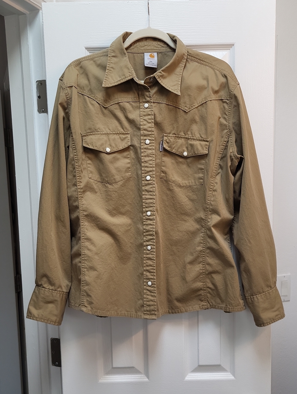 Carhartt Women's Khaki Button-Front Work Shirt Jacket